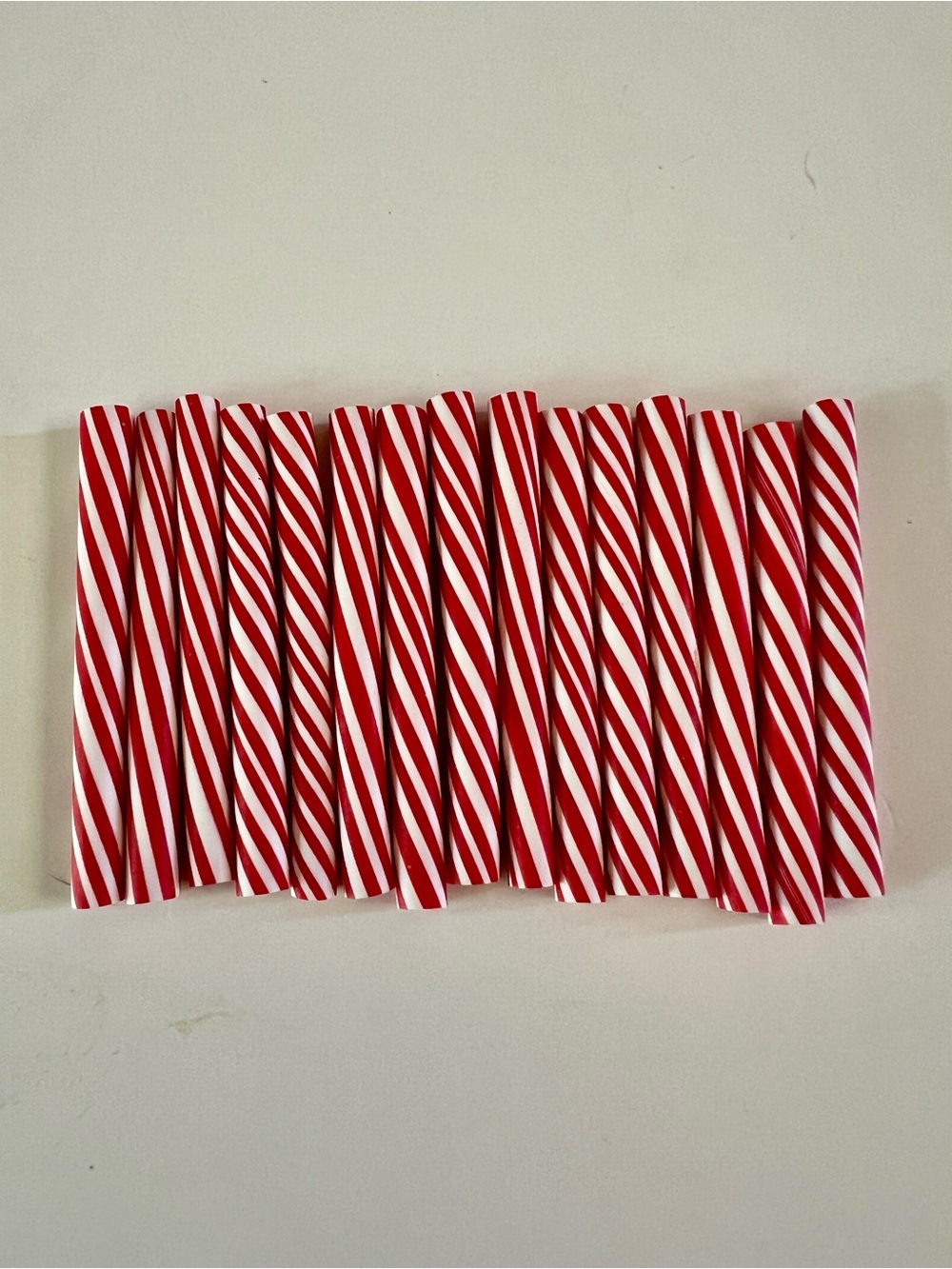15 pcs 1.9" Peppermint Sticks Candy Cane Christmas Fake Food Charms Slime Swirl